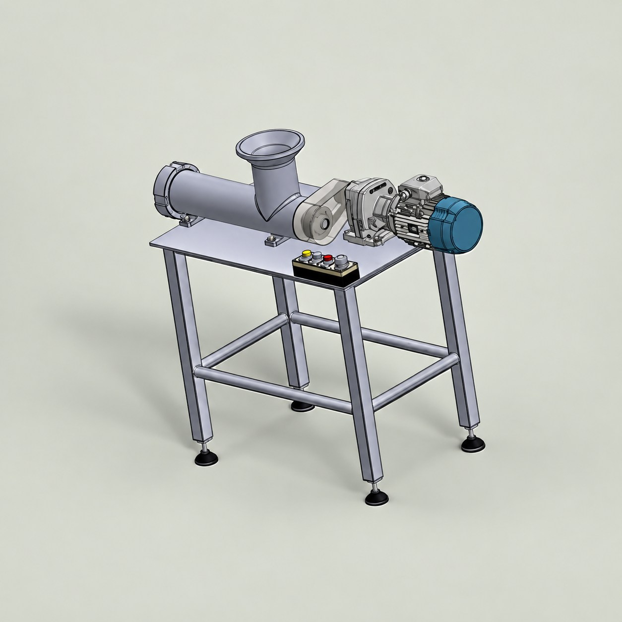Meat grinder machine design rendering